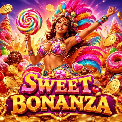 Tela da Sweet Bonanza com clusters de doces
